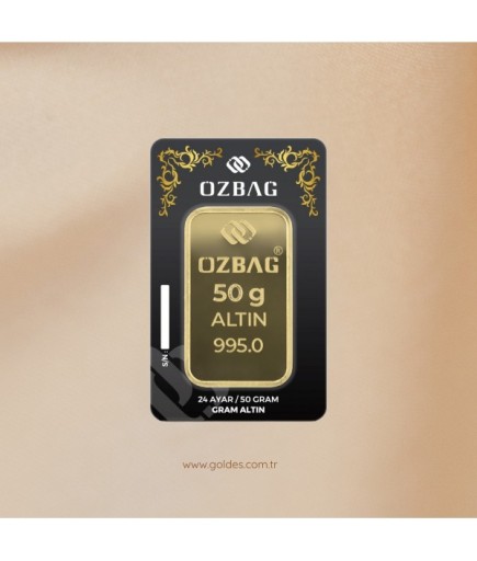 50 Gram 24 Ayar Külçe Altın