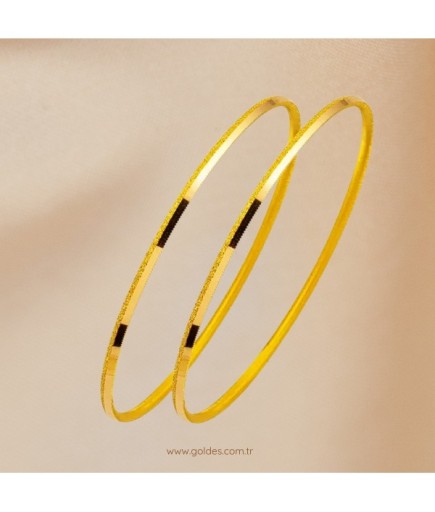Simli 22 Ayar Altın Ajda Bilezik (2*10) 20 gr.