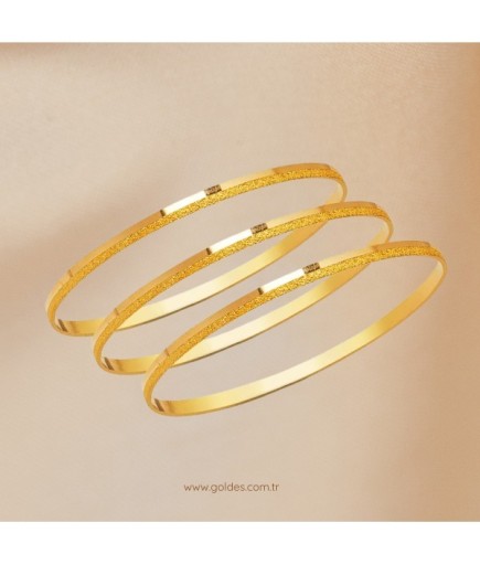 3 Adet Ajda Kibrit Çöpü 22 Ayar Bilezik Altın (3*10) 30 gr.