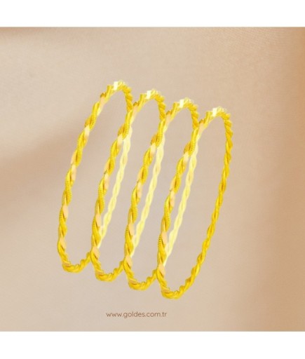 40 Gr (4*10 Gram) 22 Ayar Işçiliksiz Paftalı Burma Bilezik 